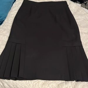 Semantiks Black Pleated Midi Skirt